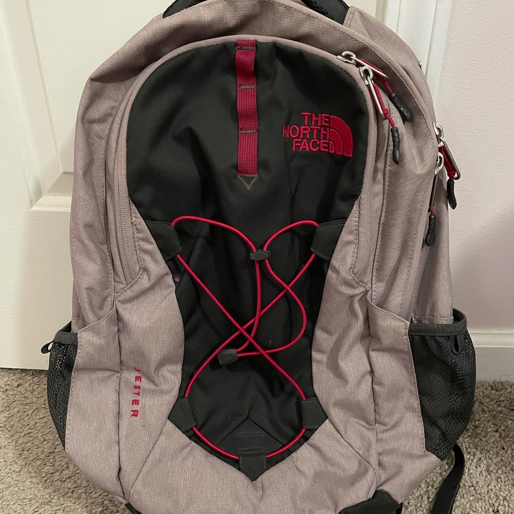 Purple gray north face jester backpack